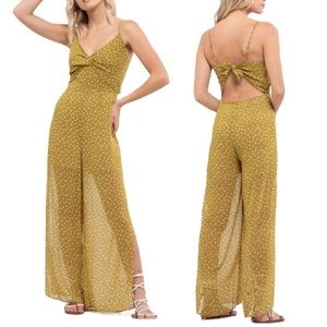 JOA pear color floral jumpsuit
